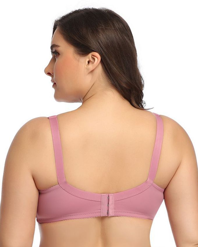 Pink-Plus Size Women's Underwire No Padded Minimizers Everyday Bra Comfortable