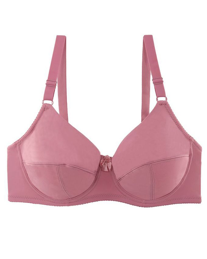 Pink-Plus Size Women's Underwire No Padded Minimizers Everyday Bra Comfortable