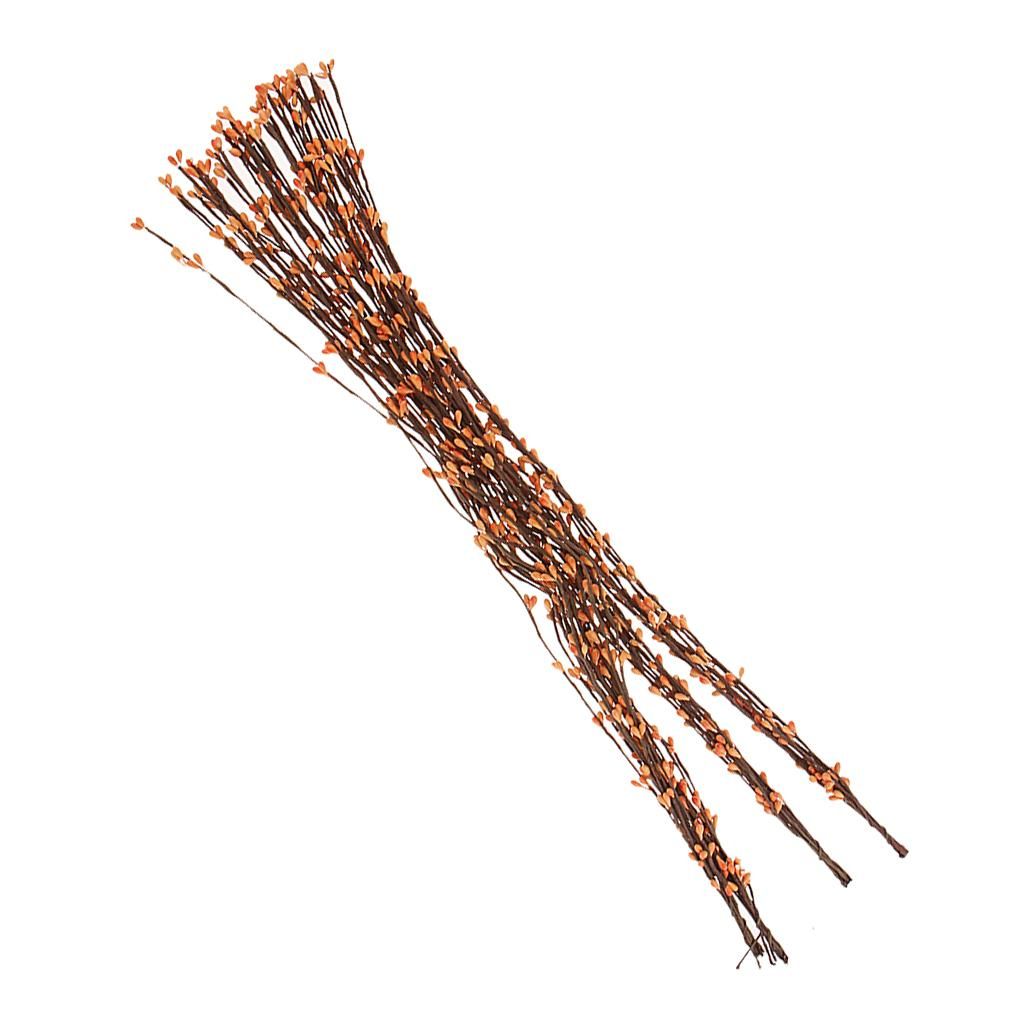 40 Garland Wreaths Berry Stems Pip Berry Picks Hand Wrapped Orange