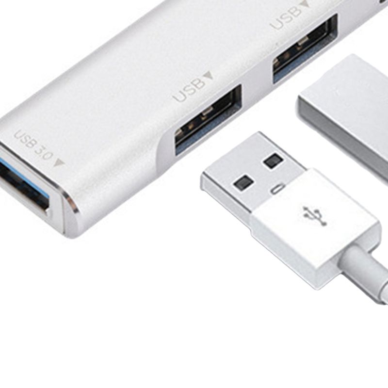 USB Hub Multifunctional TF/SD-card Reader 5-in-1 USB-Silver