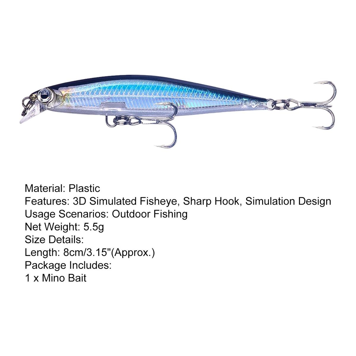 Submerged Minnow Bait Mini Long-throw Minnow A