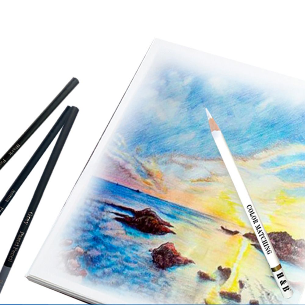 H&B15Pcs Drawing Kit White Charcoal And Pastel Pencils Set