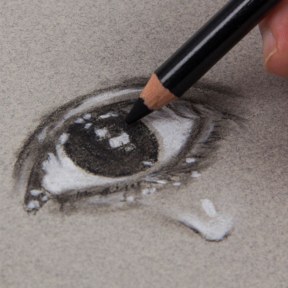 H&B15Pcs Drawing Kit White Charcoal And Pastel Pencils Set
