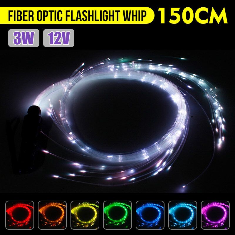 150CM RGB Flashlight LED Fiber Optic 40 Display Modes ,360 Degree Rotation Fairy Strip Light Dance Waving Lace For Pubs Dancers Kids Concerts Party Decor
