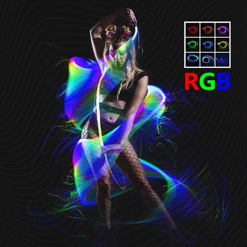 150CM RGB Flashlight LED Fiber Optic 40 Display Modes ,360 Degree Rotation Fairy Strip Light Dance Waving Lace For Pubs Dancers Kids Concerts Party Decor