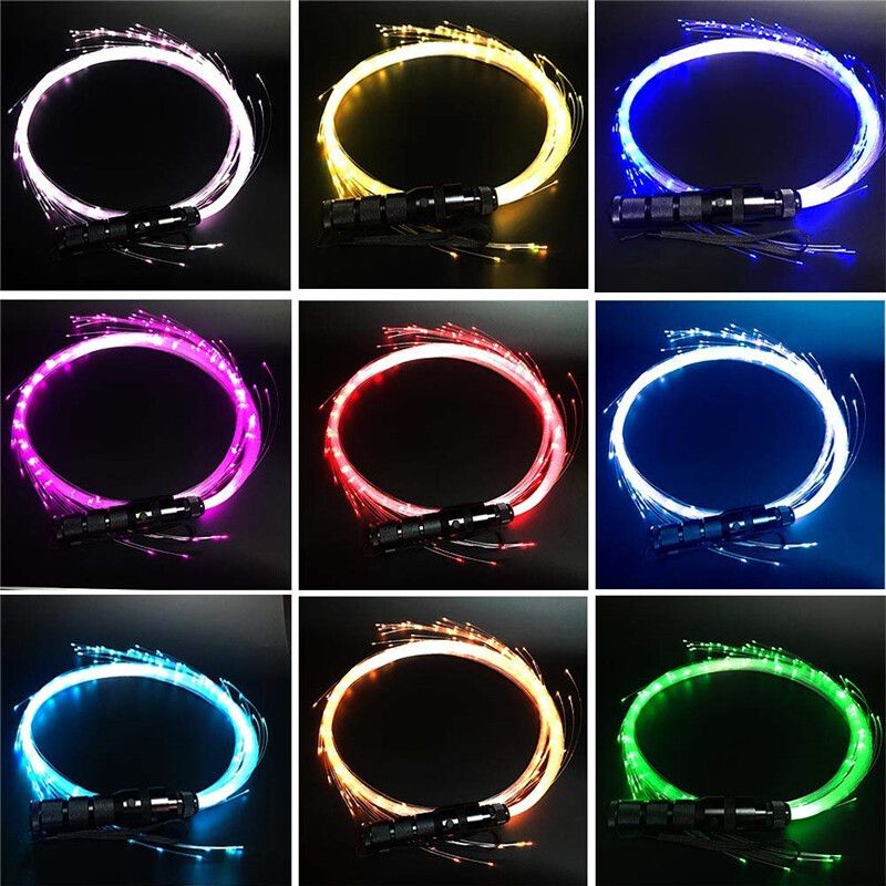 150CM RGB Flashlight LED Fiber Optic 40 Display Modes ,360 Degree Rotation Fairy Strip Light Dance Waving Lace For Pubs Dancers Kids Concerts Party Decor