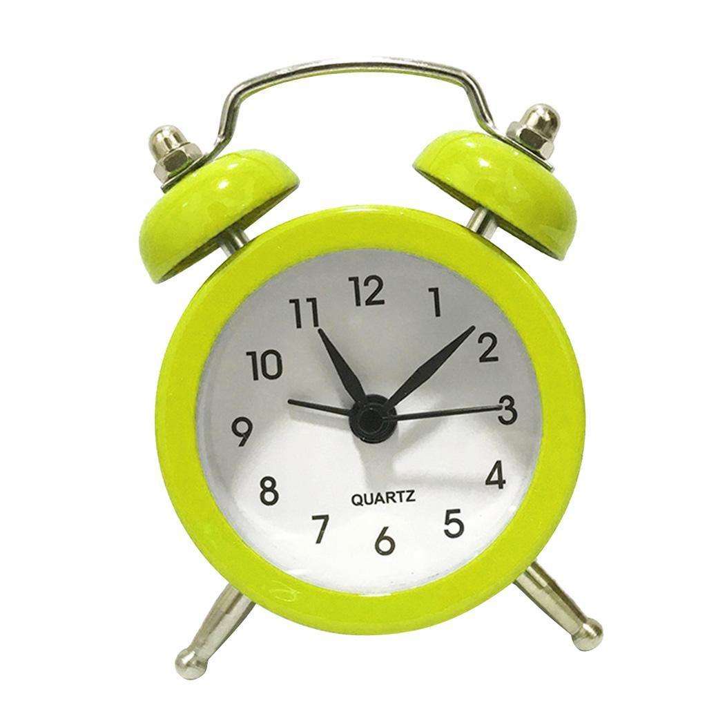 Retro Metal Loud Double Bell Snooze Alarm Clock -  Green