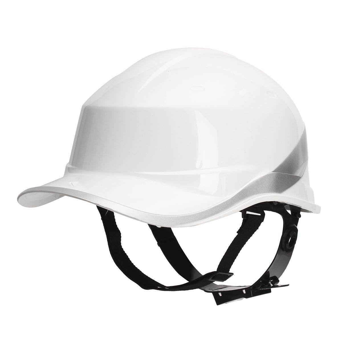 Diamond V Hard Hats Safety Work 8 Point Vented Construction Ratchet Helmets New # Yellow White (white)
