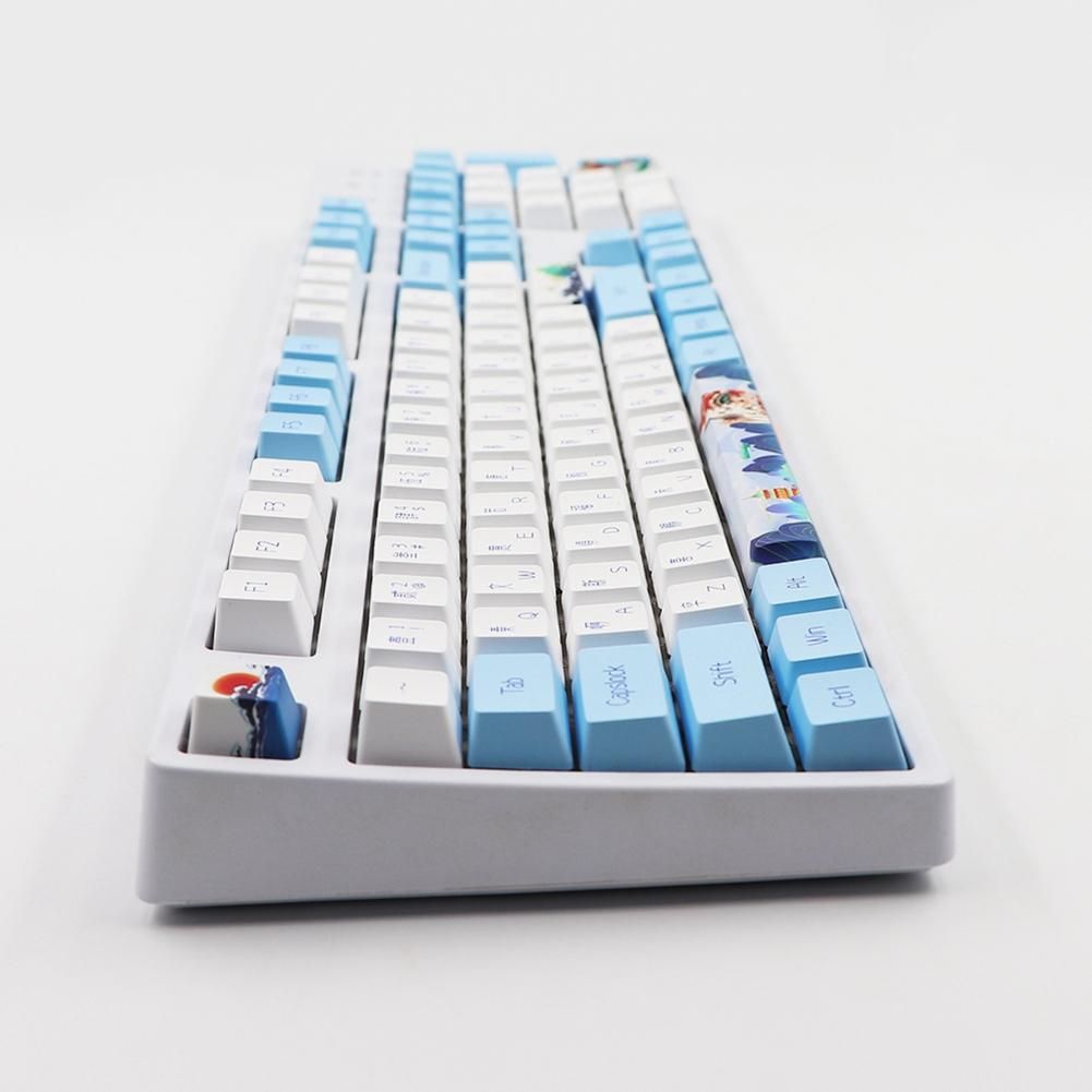 Novelty Allover Dye Subbed Blue and White Porcelain 117 Keys Profile Keycap for Mx Switch Diy Gk61 Sk61 TKL87 108 Keycap