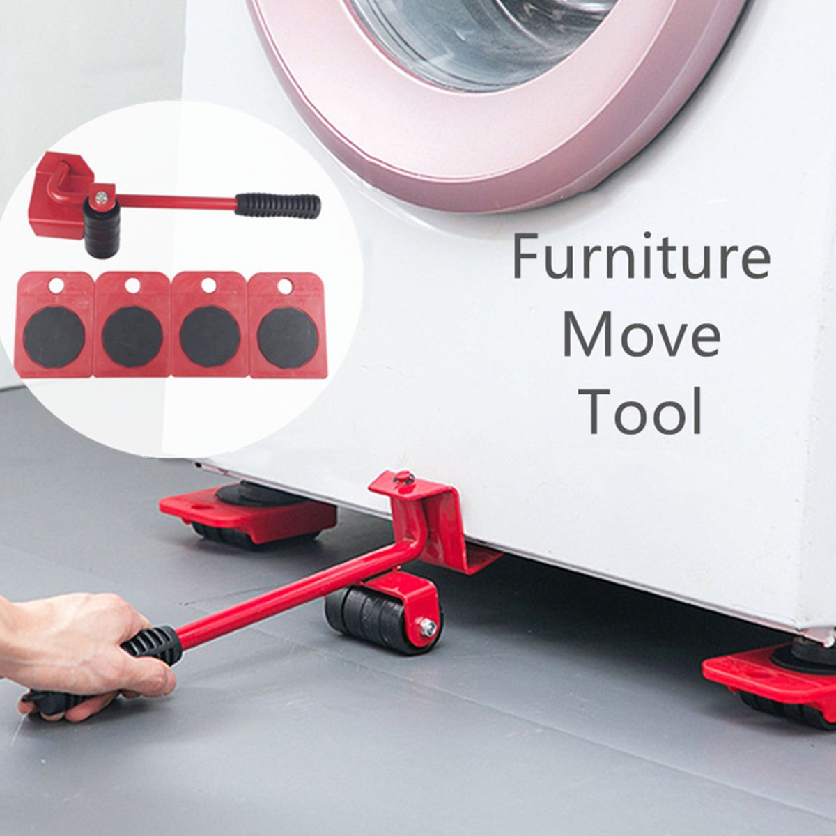 Furniture Appliances Mover Transport Lir Durable Roller Move Tool For Safe Moving Of Sofa, Washing Machine And Refrigerator-Blue
