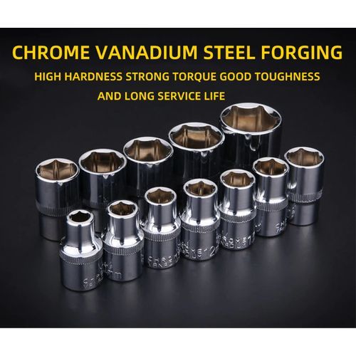 12Pcs Socket Wrench Set 1/4 Inch Socket Mechanic Ratchet Wrench