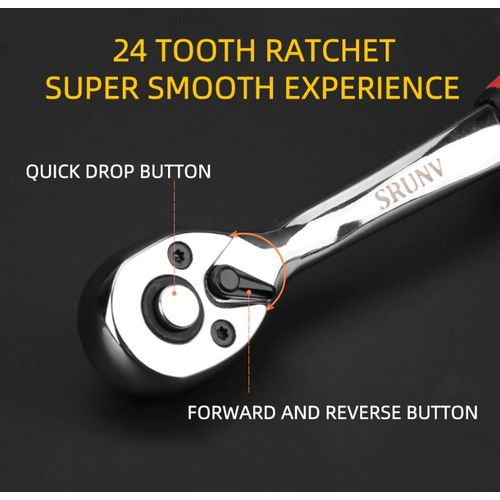 12Pcs Socket Wrench Set 1/4 Inch Socket Mechanic Ratchet Wrench