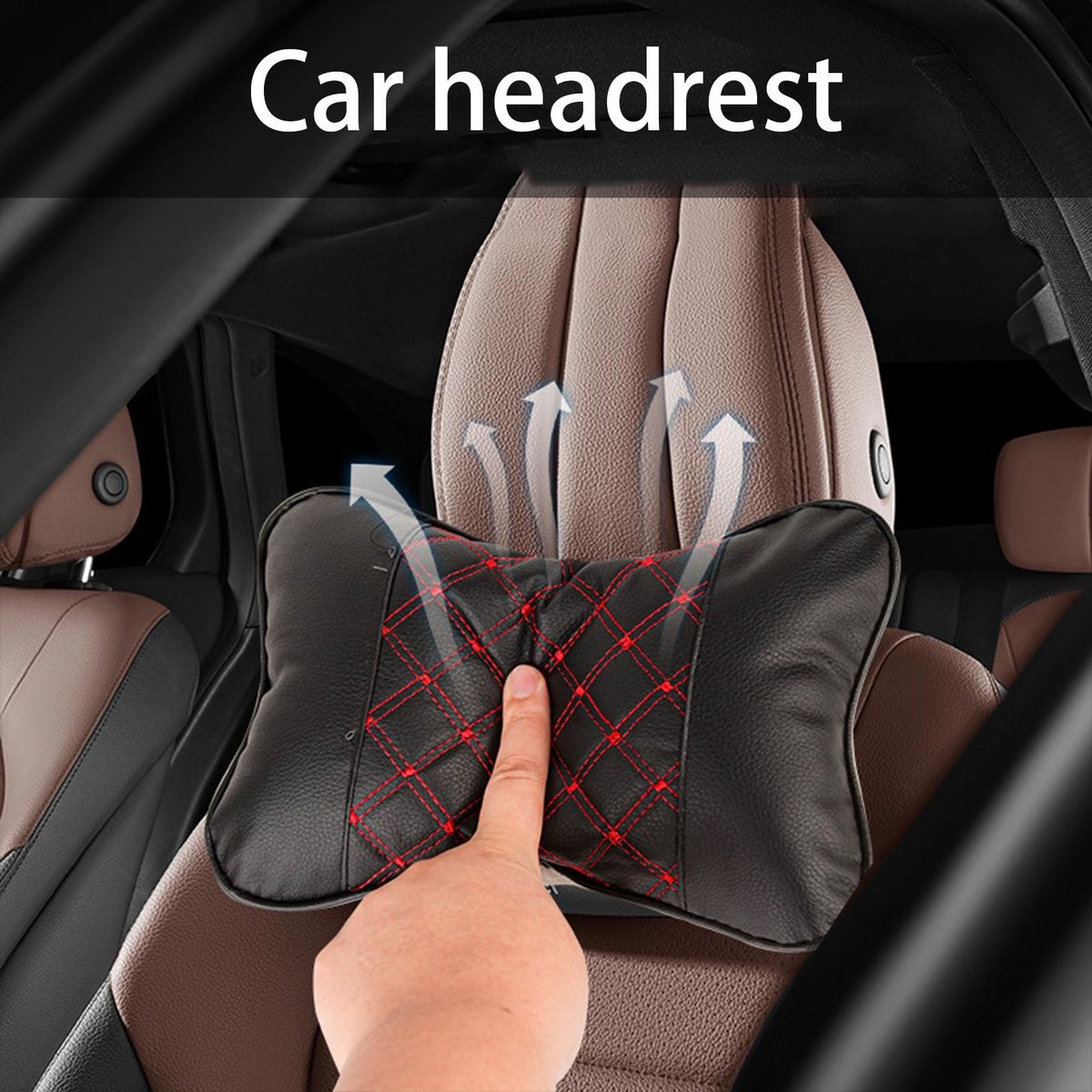 Headrest Pillow Universal Car Headrest Neck Support Black