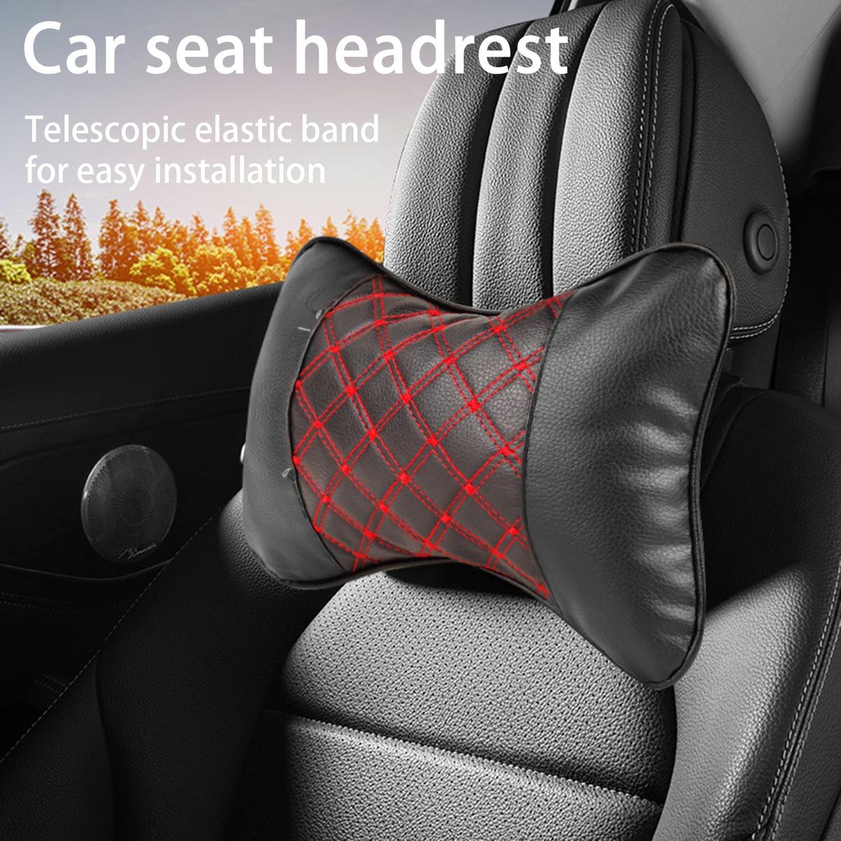 Headrest Pillow Universal Car Headrest Neck Support Black