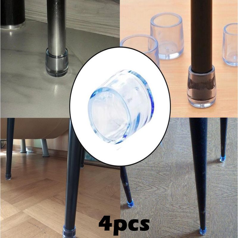 4pcs/set Chair Leg Caps Rubber Feet Protector Pads Furniture Table Covers Socks Plugs Cover Furniture Leveling Feet Home Decor-Round 14mm