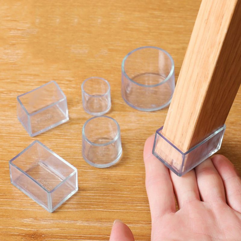 4pcs/set Chair Leg Caps Rubber Feet Protector Pads Furniture Table Covers Socks Plugs Cover Furniture Leveling Feet Home Decor-Round 14mm