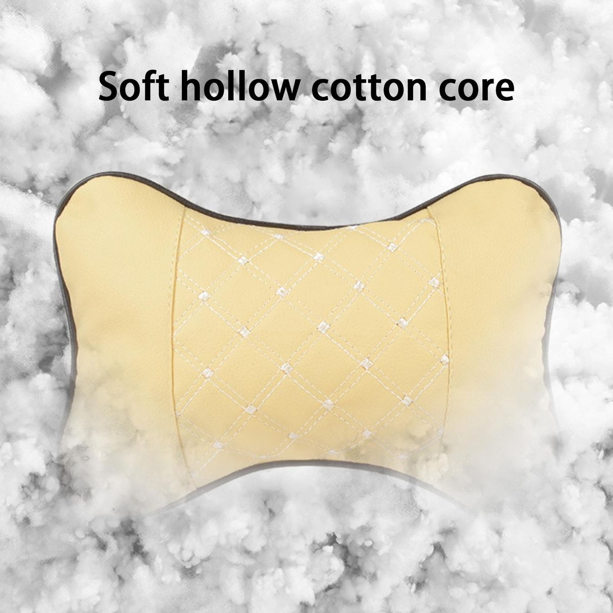 Headrest Pillow Universal Car Headrest Neck Support Beige