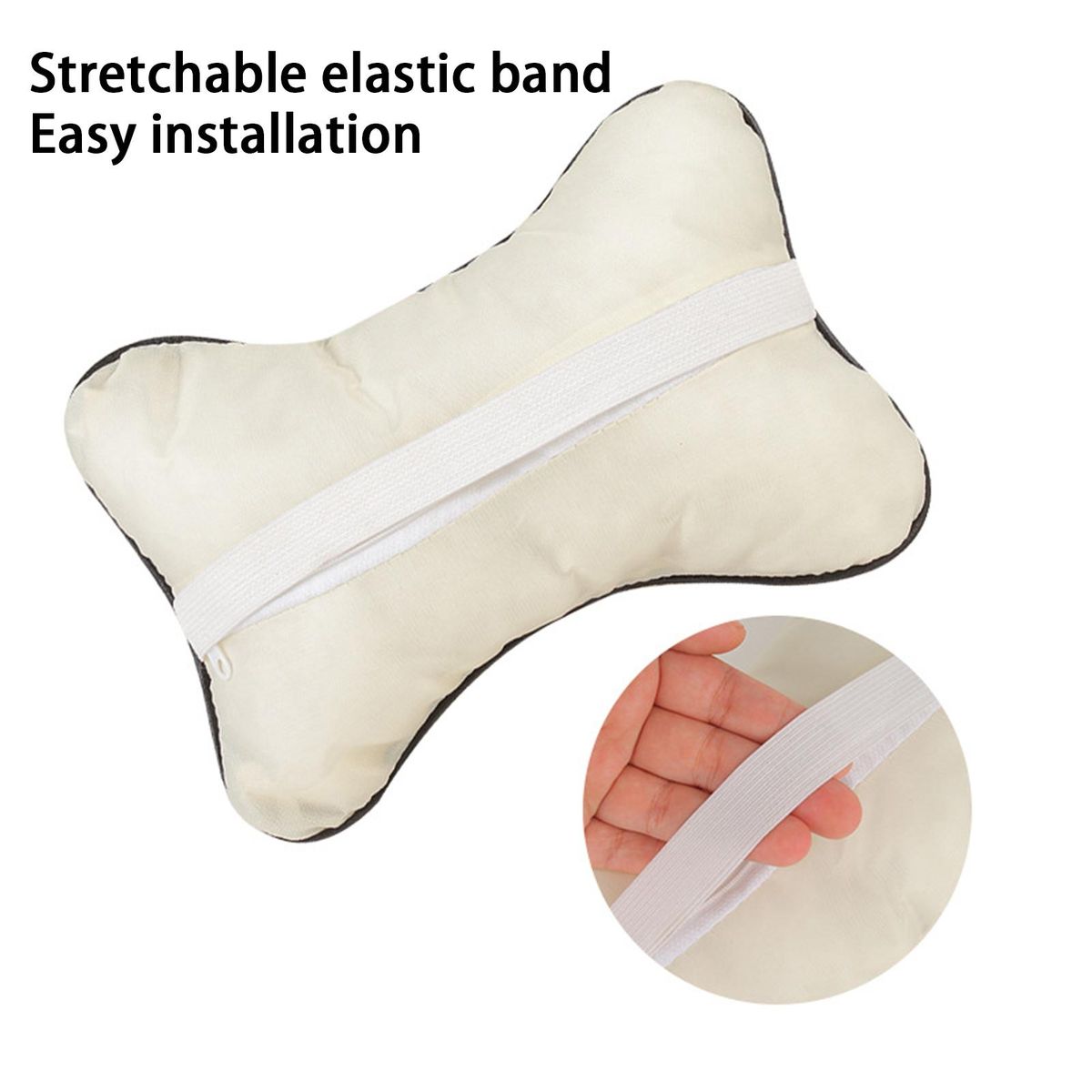 Headrest Pillow Universal Car Headrest Neck Support Beige