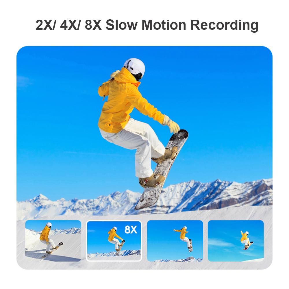 4K 30FPS Head Mounted Camera Wearable WiFi Video Camera Camcorder Webcam 120°Wide Angle Lens Anti-shake Built-in Battery APP Control for Vlog Video Recording