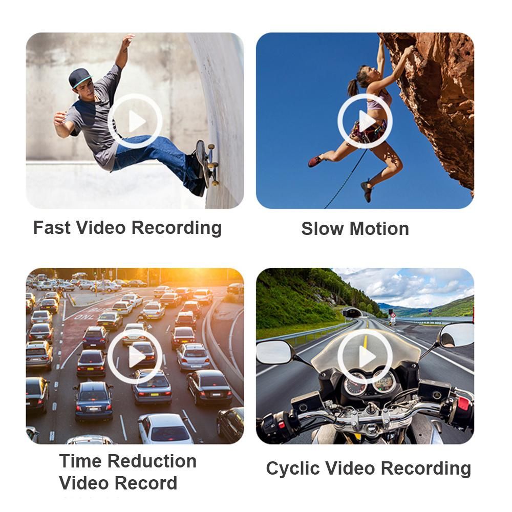 4K 30FPS Head Mounted Camera Wearable WiFi Video Camera Camcorder Webcam 120°Wide Angle Lens Anti-shake Built-in Battery APP Control for Vlog Video Recording