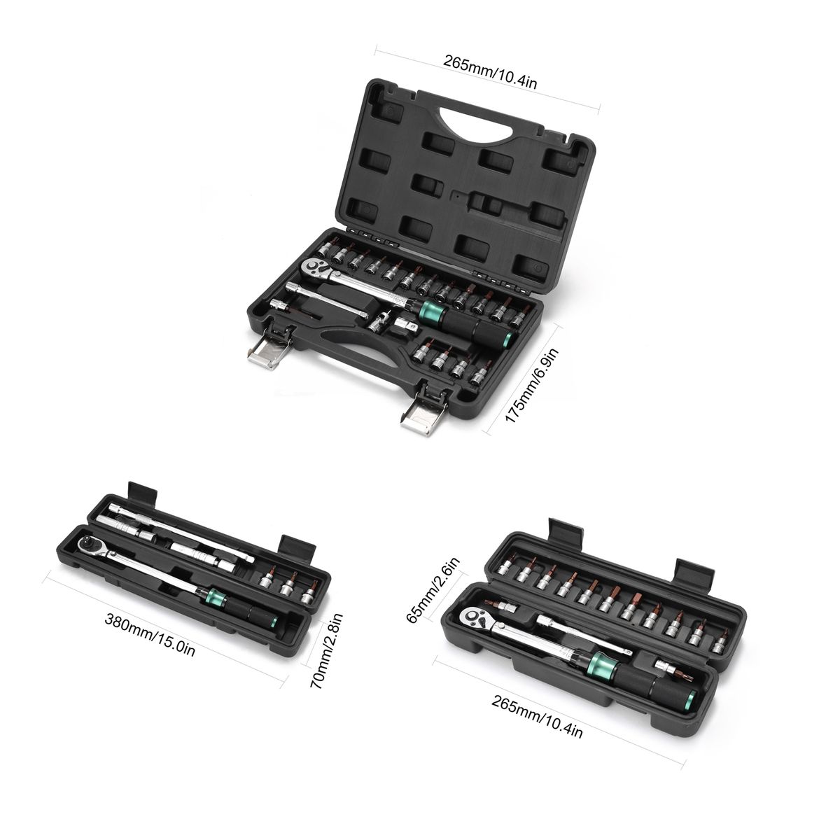 2-24N.m 1/4 Inch Drive 21 PCS Preset Torque Wrench Bits Set