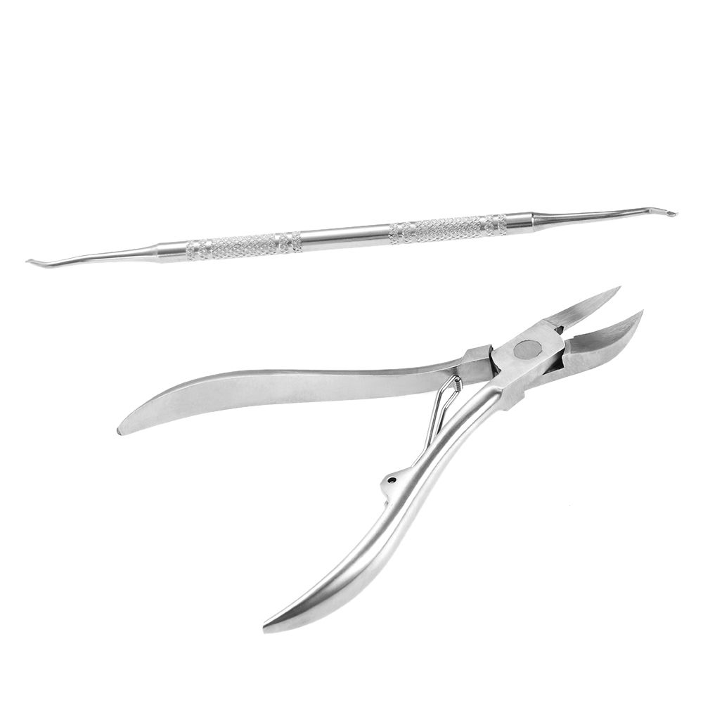 2pcs Stainless Steel Nail Cuticle Scissor + Ingrowing