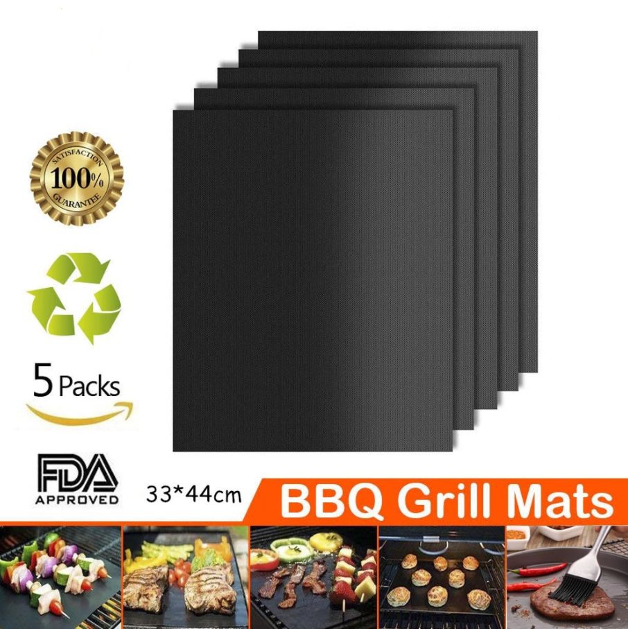 Reusable High Temperature Barbecue Mat - 5PCS