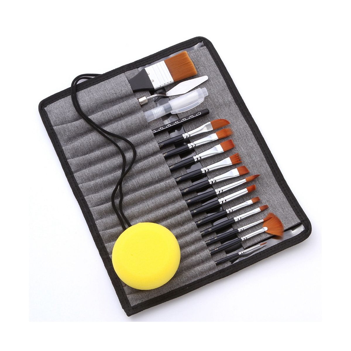 Nylon Hair Acrylic Paint Brushes with Draw Case Artist Paint Brush Set for Acrylic Oil Watercolor Canvas