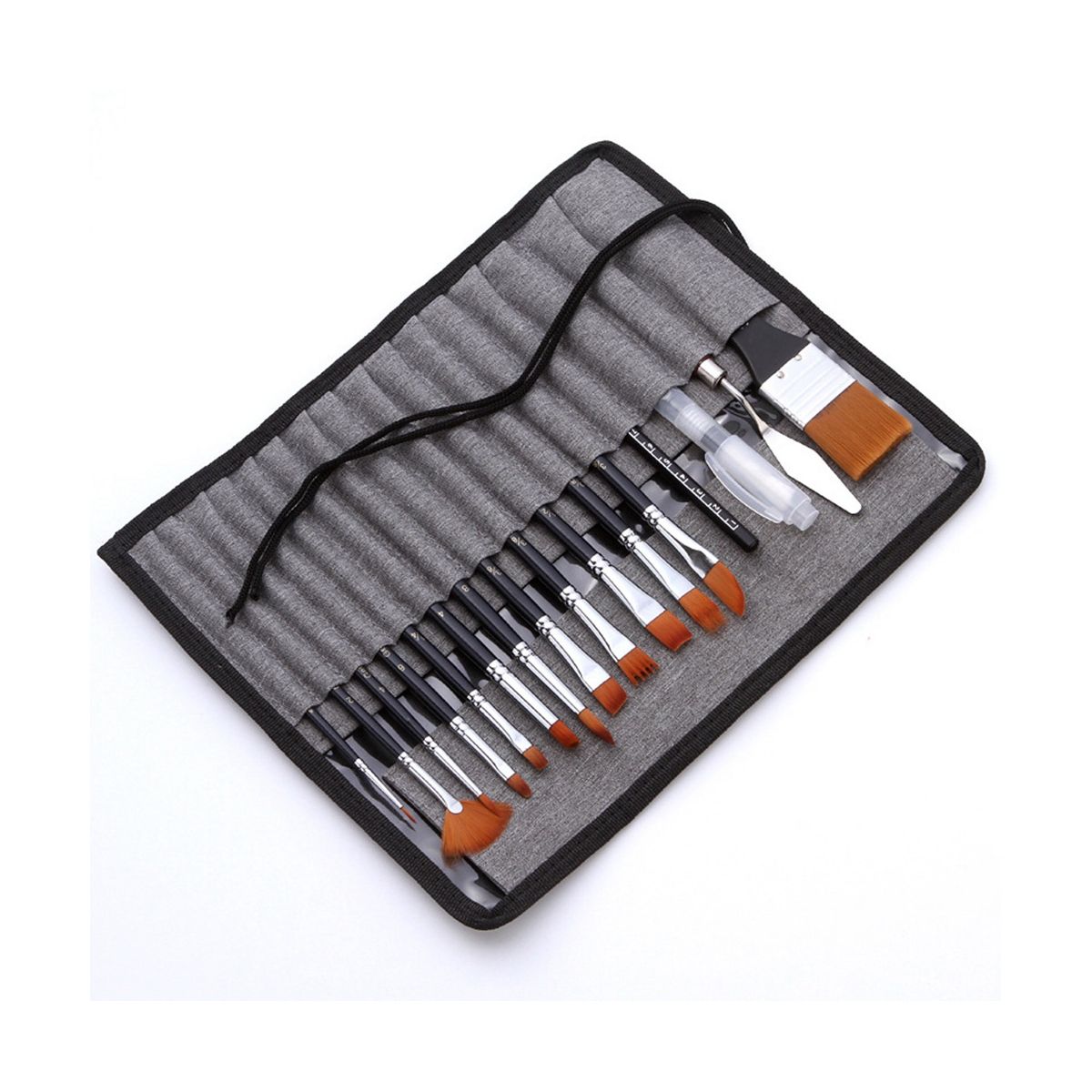 Nylon Hair Acrylic Paint Brushes with Draw Case Artist Paint Brush Set for Acrylic Oil Watercolor Canvas