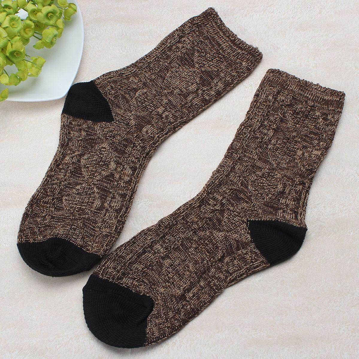 Unisex Casual Cotton Socks Design Multi- Fashion Dress Mens Women's Socks Coffee