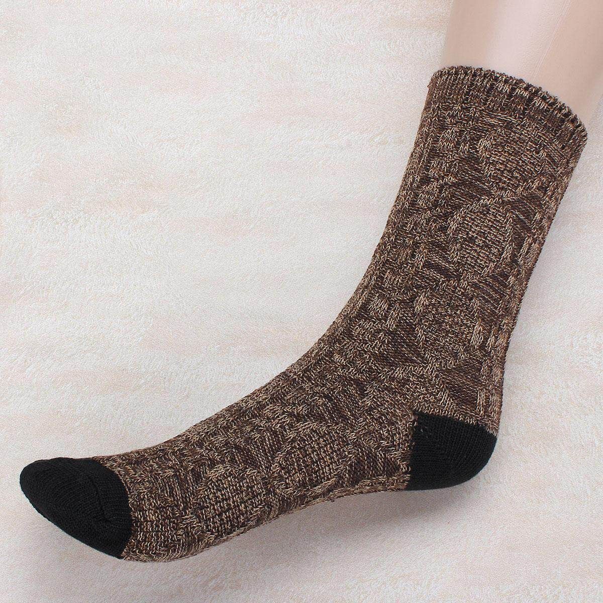 Unisex Casual Cotton Socks Design Multi- Fashion Dress Mens Women's Socks Coffee