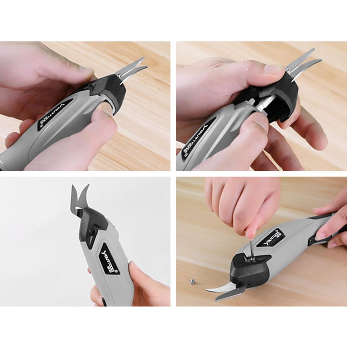 Electric Fabric Scissors Crafts Box Cutter For Grey Black