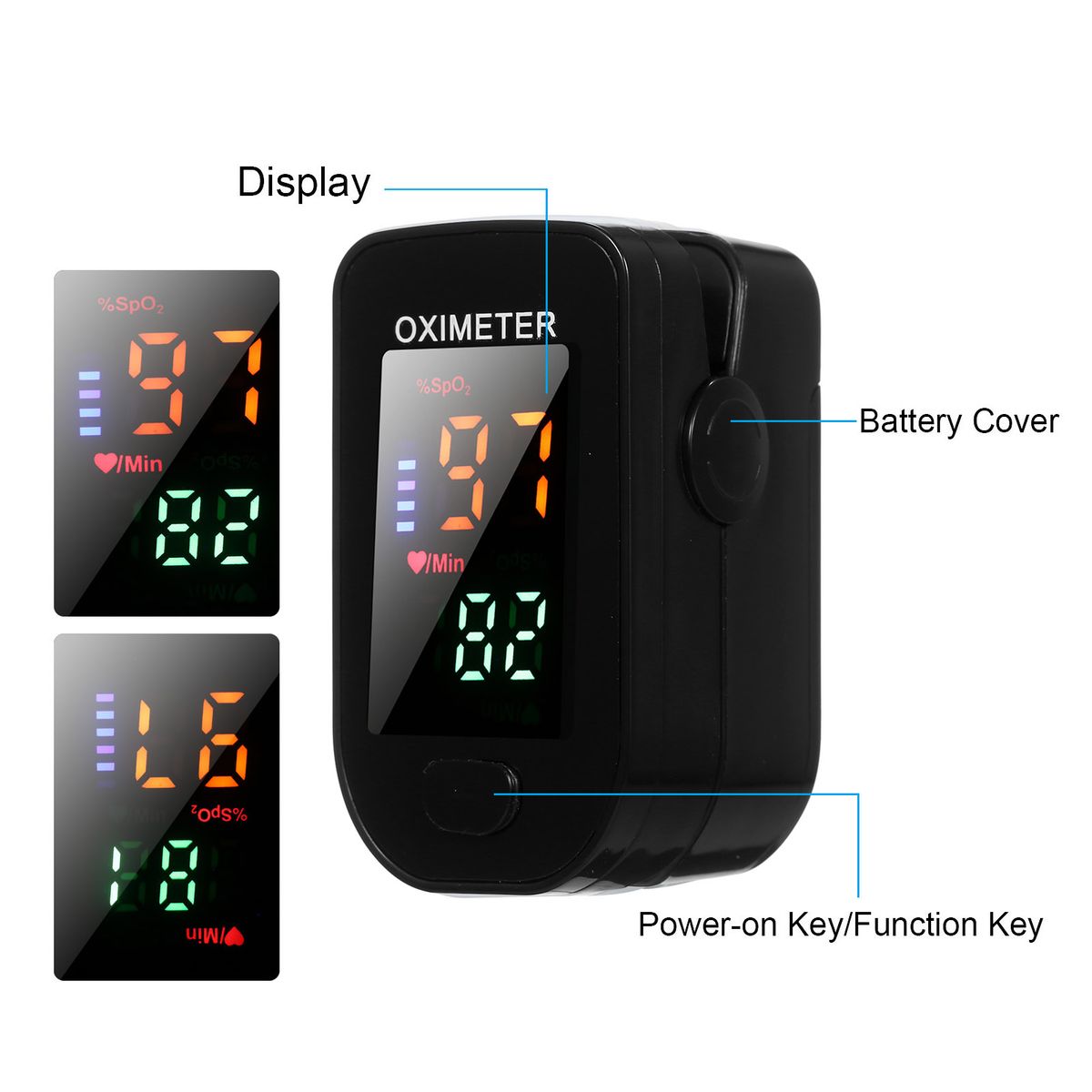 Multi-function Finger Pulse Oximeter Blood Oxygen Sensor