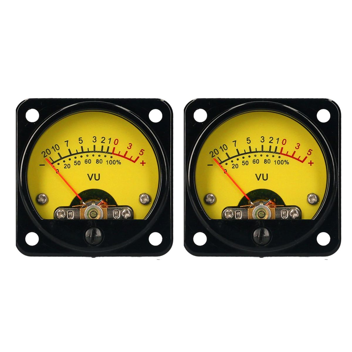 VU Meter 2 Pcs Power Amplifier Portable DB Meter High Precision VU Meter with Warm Yellow Backlight Sound Level Meter with Driver Board
