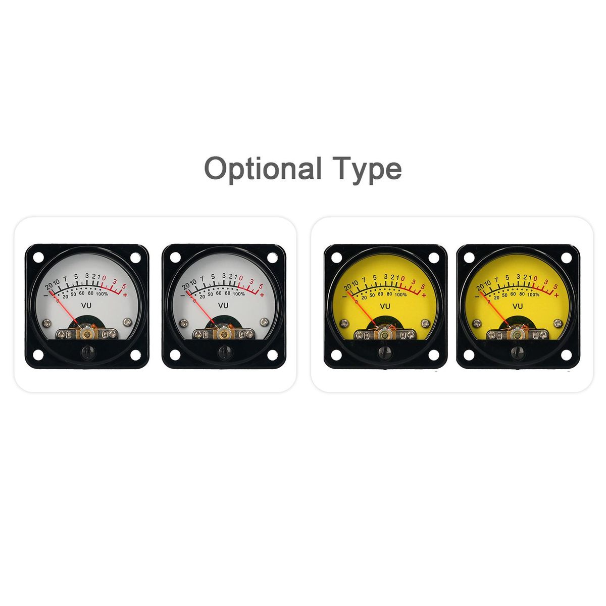 VU Meter 2 Pcs Power Amplifier Portable DB Meter High Precision VU Meter with Warm Yellow Backlight Sound Level Meter with Driver Board