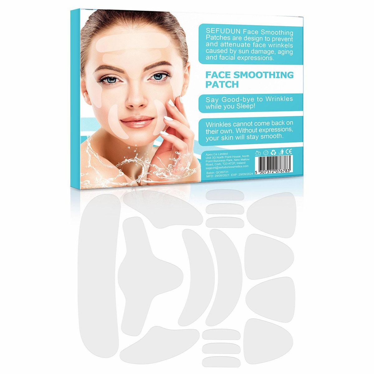 SEFUDUN 10 Sheet Facial Patches Set of 16pcs Wrinkle Remover Pads for Forehead Cheek Neck Anti Wrinkle Treatment Silicone Smoothing Wrinkle Patches for Face Skin Care