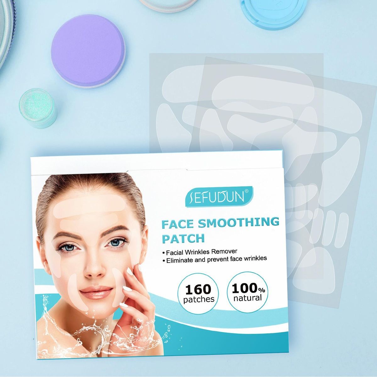 SEFUDUN 10 Sheet Facial Patches Set of 16pcs Wrinkle Remover Pads for Forehead Cheek Neck Anti Wrinkle Treatment Silicone Smoothing Wrinkle Patches for Face Skin Care