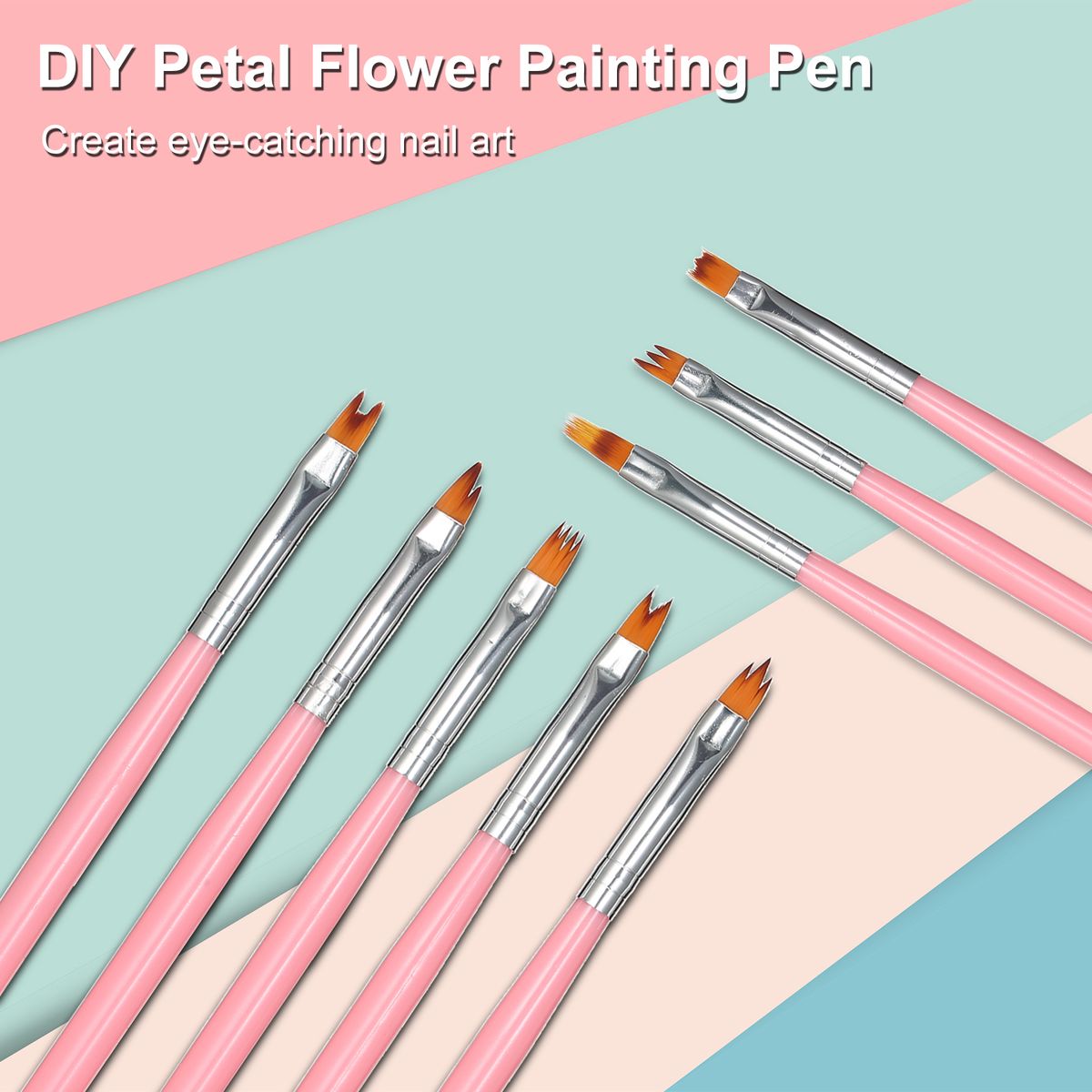 8Pcs Nail Art Brush DIY Petal Flower Painting Pen Gradient
