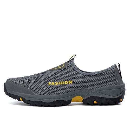 Outdoor Hiking Shoes Men's Fashion Sneakers Size 45 46 Summer Breathble Climbing Trekking Shoes Male Sport Sneakers Slip On Wear-resistant Travel Walking Footwear Quick Drying Water Shoes Grey