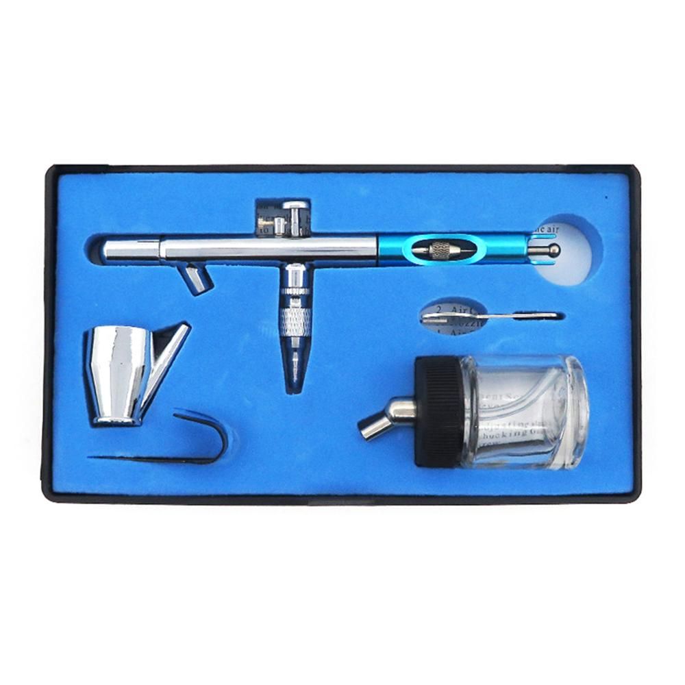 0.35mm Siphon Feed Dual-action Airbrush Kit Set Spray Gun with 5cc & 22cc Fluid Cup for Art Craft Painting Nail Art Tattoo Cake Decorating Type 1