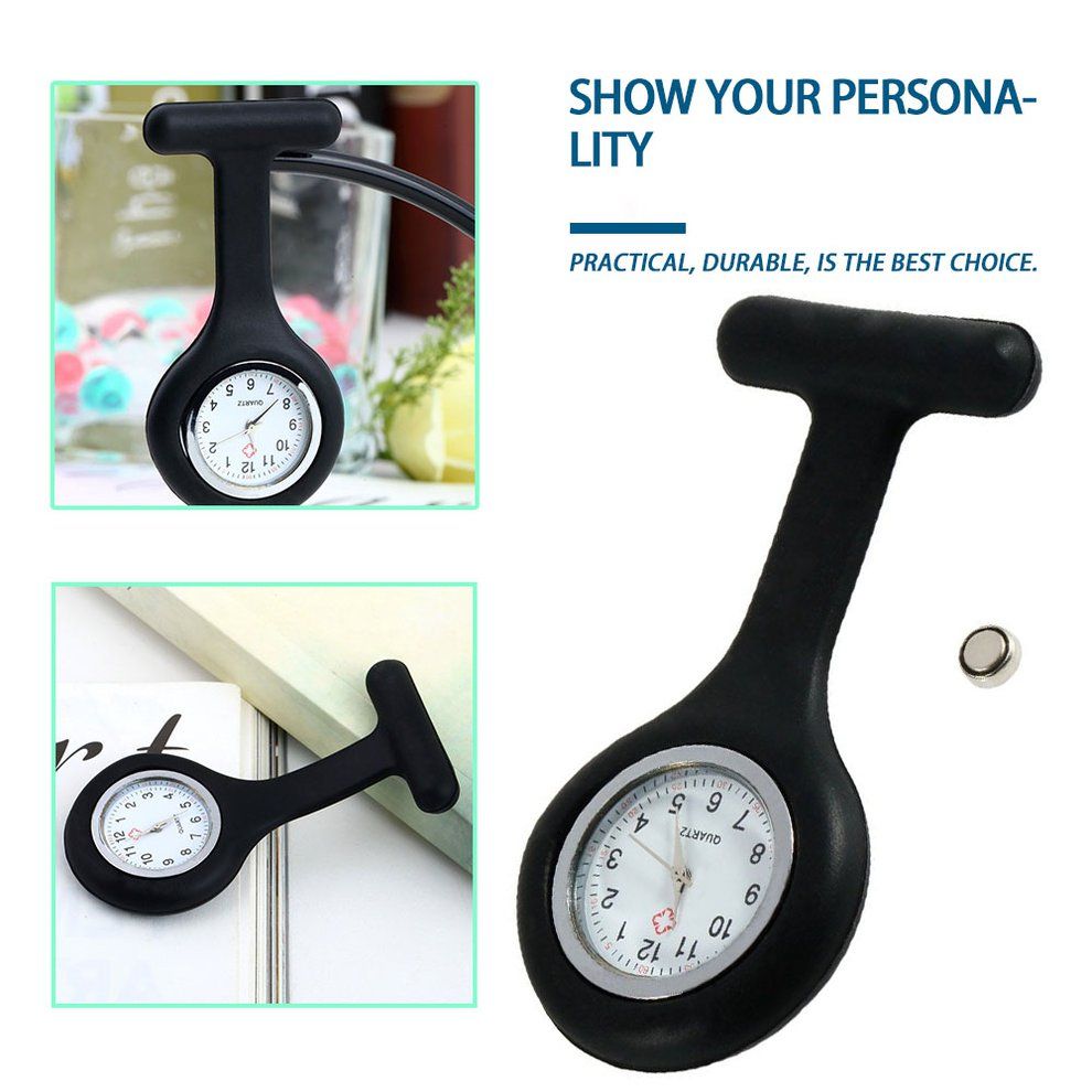 Mini Portable Silicone Gel Doctor Nurses Brooch Pin Pocket Fob Tunic Watch