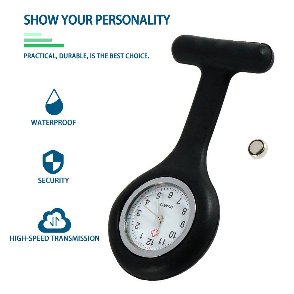 Mini Portable Silicone Gel Doctor Nurses Brooch Pin Pocket Fob Tunic Watch