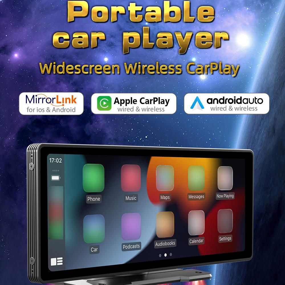 9.3 Inch Car Stereo MP5 Player BT Hands-Free Calling FM Radio Support Carplay Android Auto Phone Link Reversing Assist U-Disk/TF Card with Adjustable Bracket