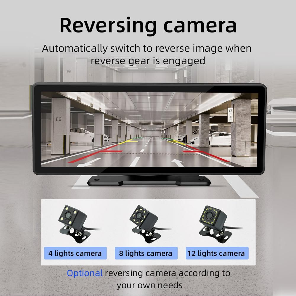 9.3 Inch Car Stereo MP5 Player BT Hands-Free Calling FM Radio Support Carplay Android Auto Phone Link Reversing Assist U-Disk/TF Card with Adjustable Bracket