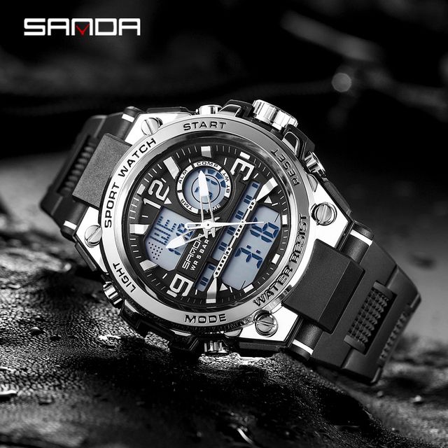 SANDA-Men's Military Quartz Watch 5 ATM Waterproof Sports Men