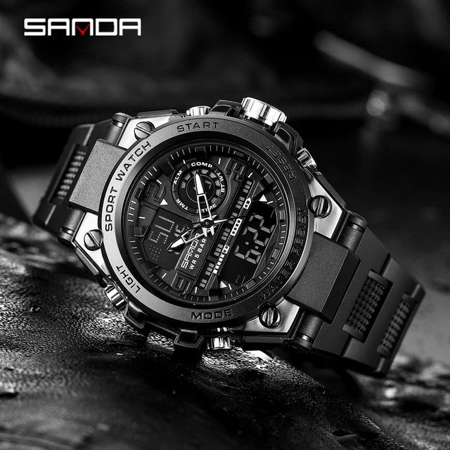 SANDA-Men's Military Quartz Watch 5 ATM Waterproof Sports Men
