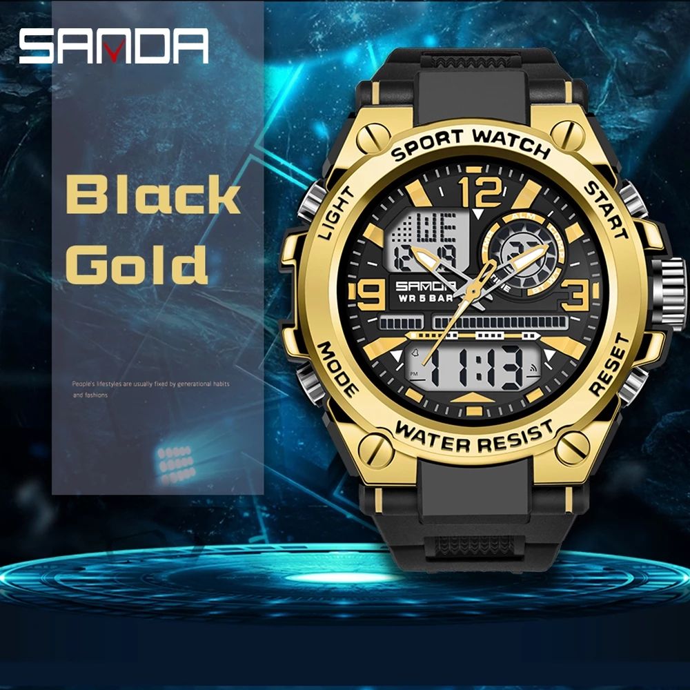 SANDA-Men's Military Quartz Watch 5 ATM Waterproof Sports Men