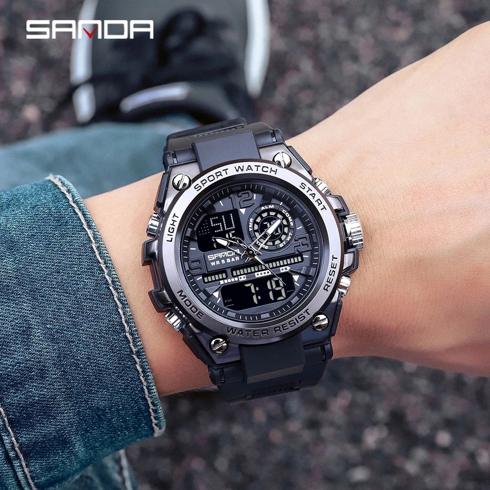 SANDA-Men's Military Quartz Watch 5 ATM Waterproof Sports Men