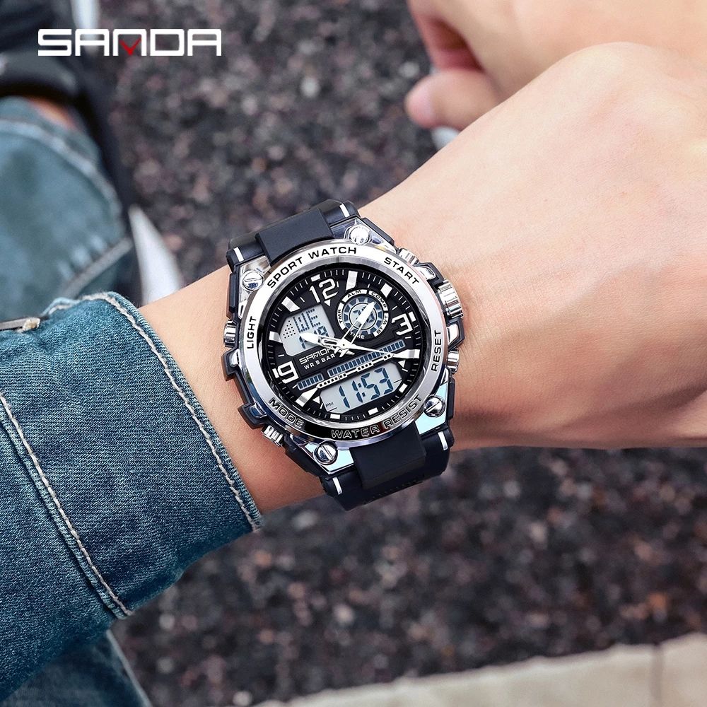 SANDA-Men's Military Quartz Watch 5 ATM Waterproof Sports Men