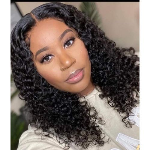 Waterwave Hair Curly Wig With 1 Part Closure